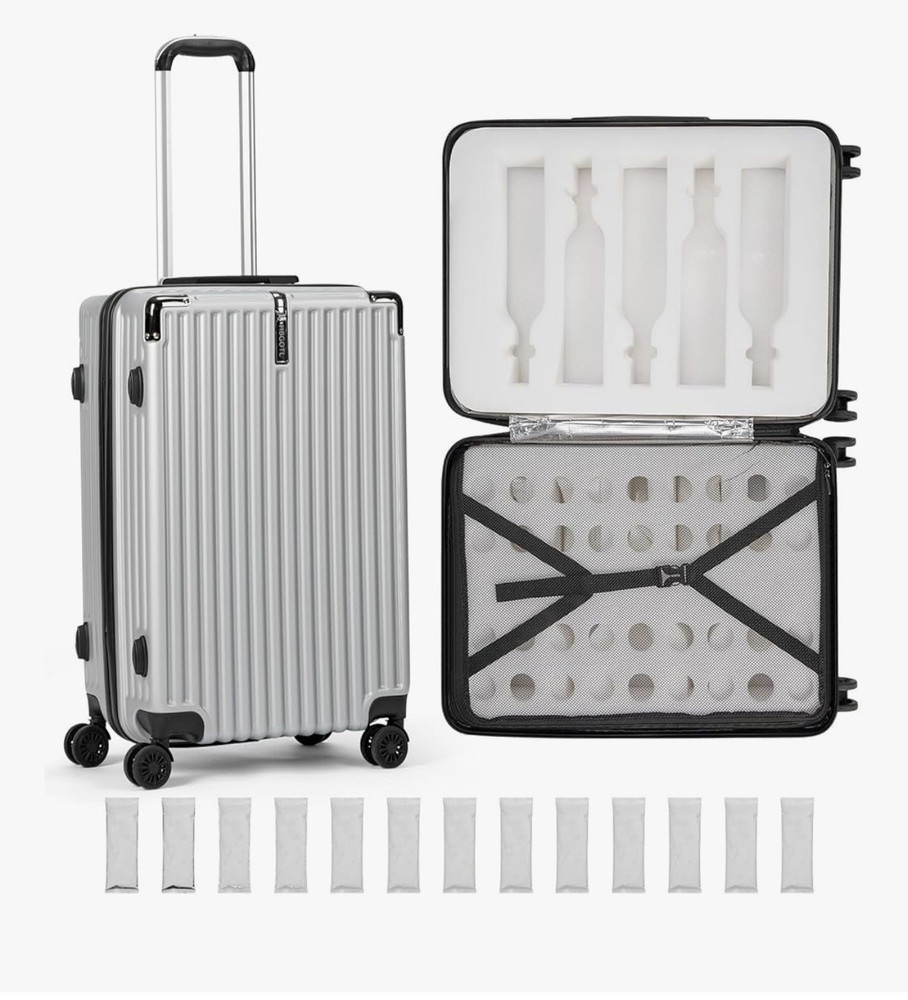 Wine Suitcase, 10 Bottle Wine Luggage, Durable Wine Travel Case, Fly With Win...