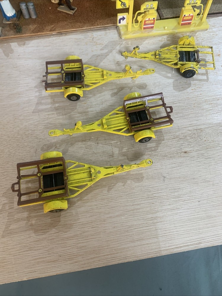 4X Matchbox King Size Boat Trailer 1970 by lesney