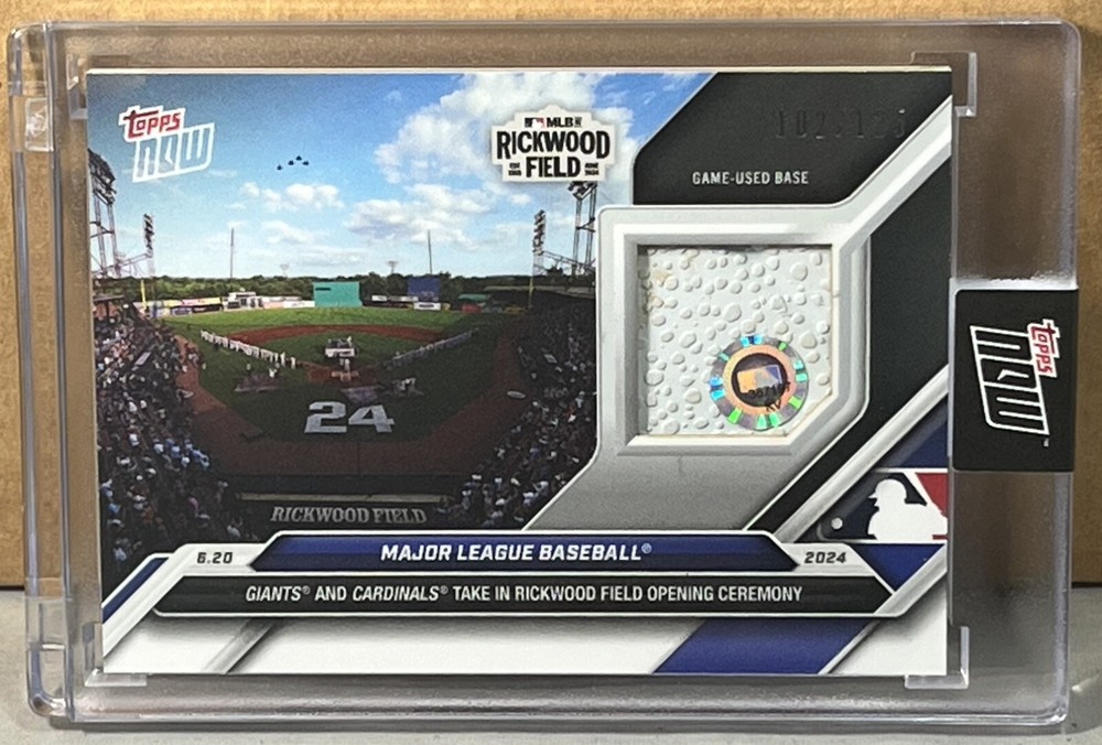 2024 TOPPS NOW #320A RICKWOOD FIELD ceremony GAME-USED BASE RELIC 102/125