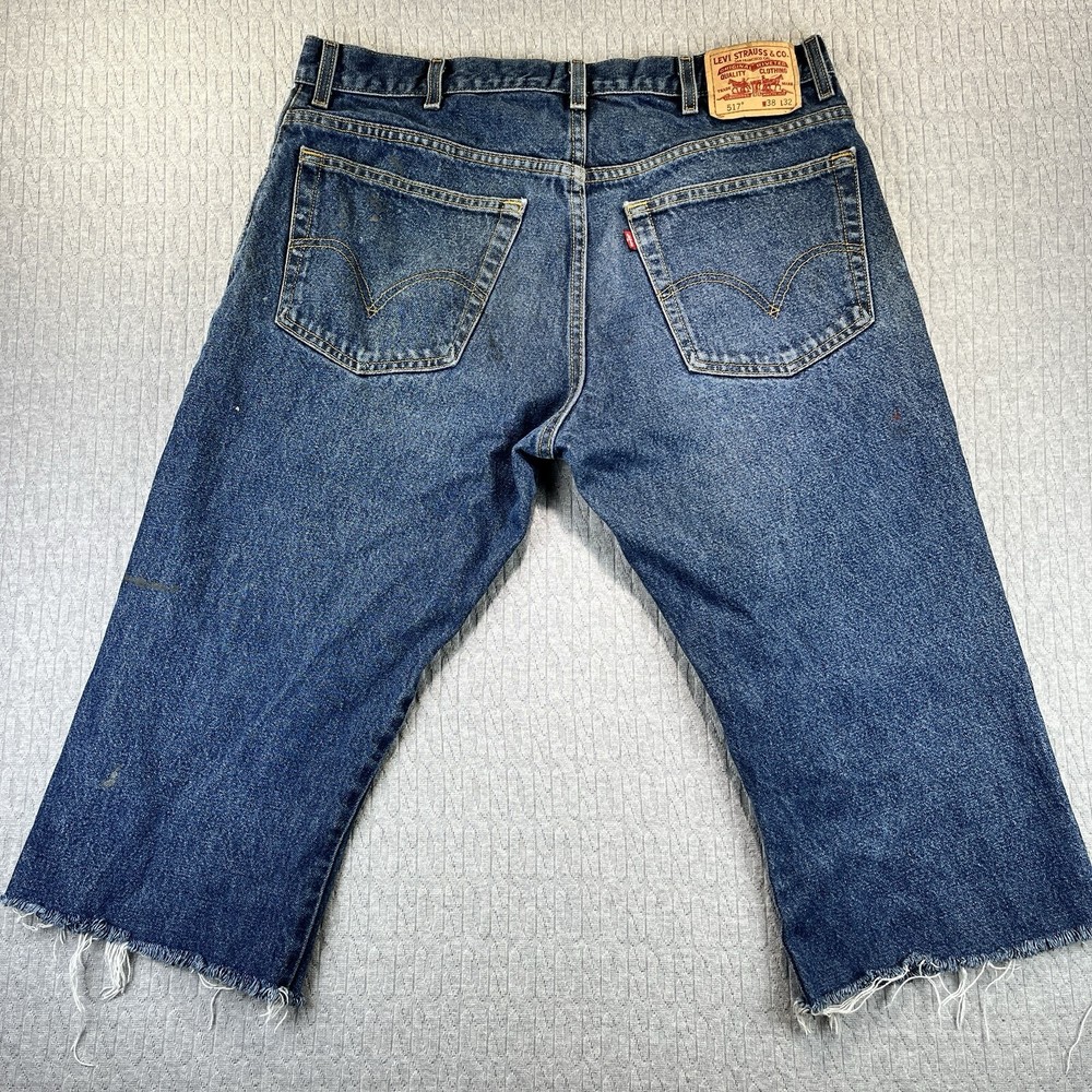 Levi’s 517 Boot Cut Made In Mexico Men’s shorts (38) cut off denim blue jeans