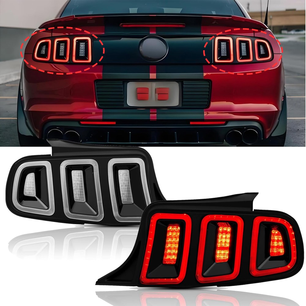 Tail Lights Black Brake Lamps Full LED w/ Sequential For 2010-2014 Ford Mustang