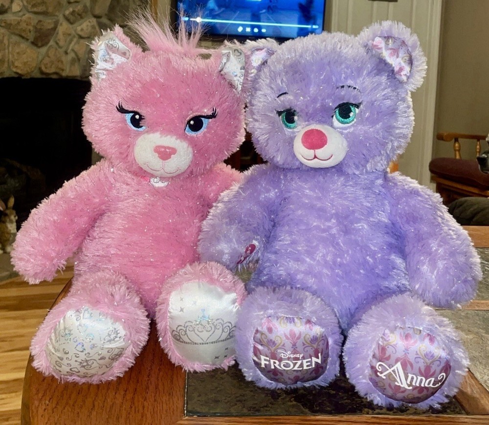 Build A Bear, Sparkling Kitty Princess & Sparkling Disney Frozen “ Anna” Plush