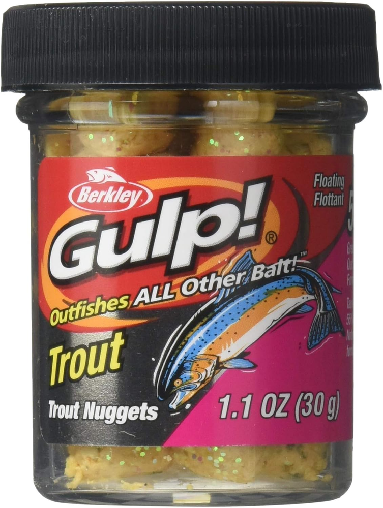 Gulp! Trout Nuggets Dough Bait, Scented and Flavored Soft Bait for Freshwater Fi