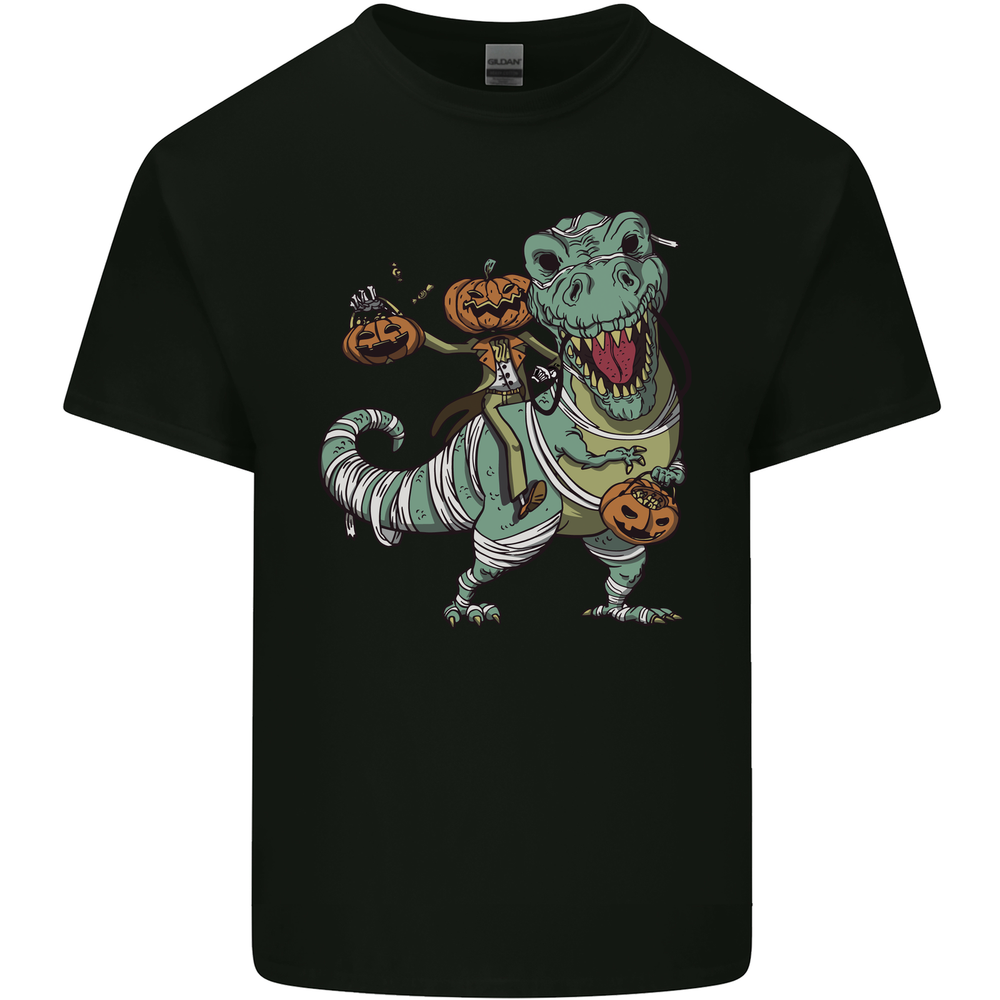 T-Rex Halloween Pumpkin Mens Cotton T-Shirt Tee Top