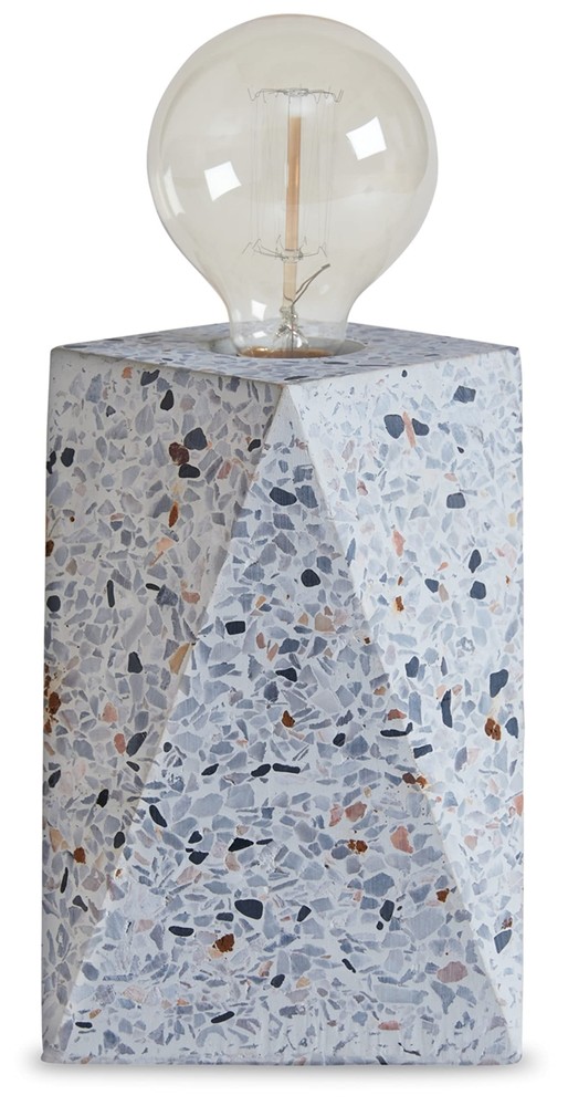 Maywick 7.13-Inch Modern Concrete Table Lamp in White and Gray