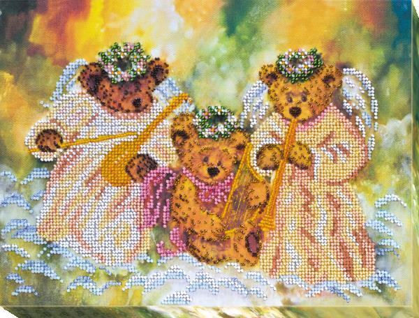 Bead embroidery kit Bears-Angels needlework kit Art canvas beadwork pattern