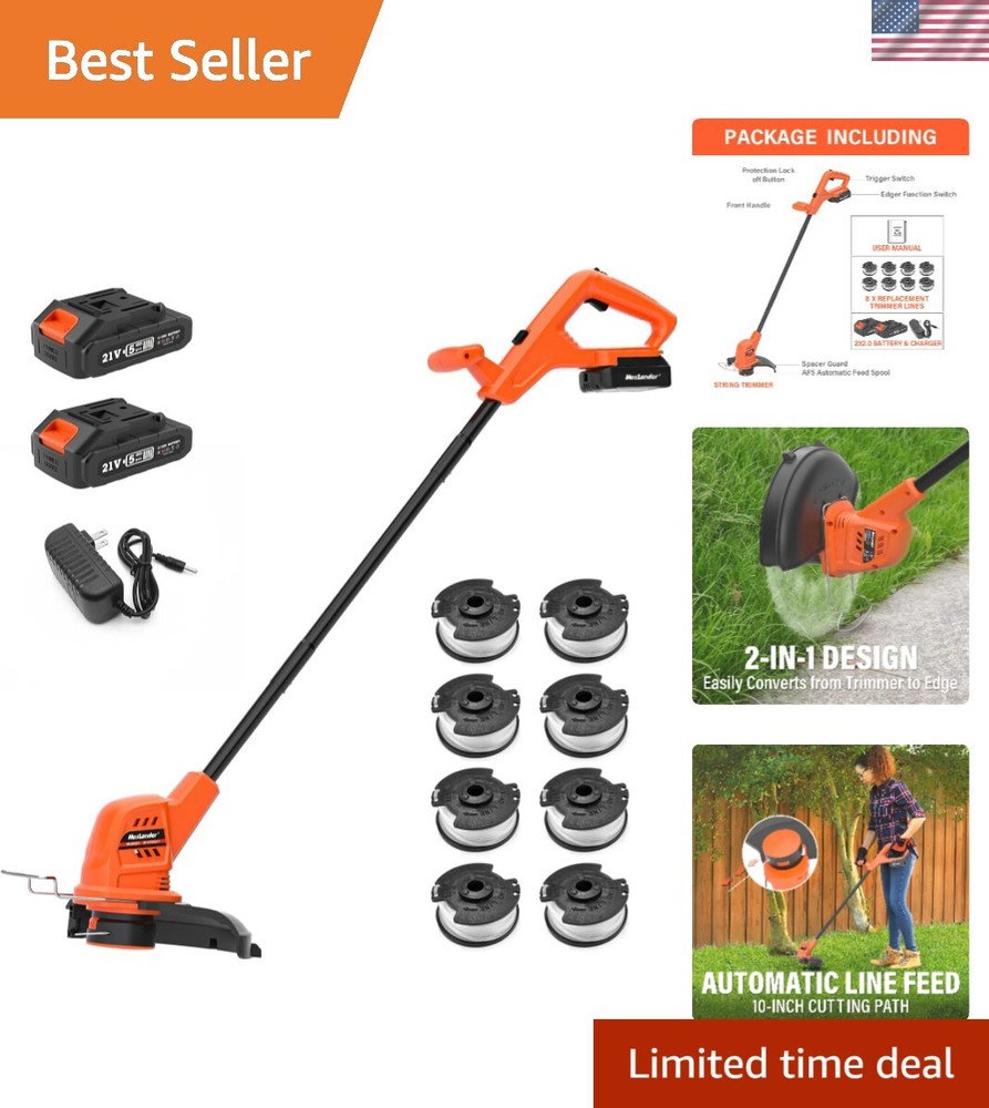 10-Inch Cordless Battery-Powered Weed Wacker Lightweight Edger Trimmer  