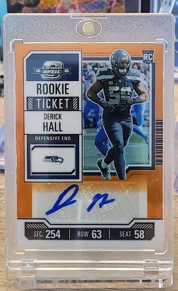 2023 Contenders Optic - Derick Hall RC Auto #27/50 Rookie Ticket Seahawks #163