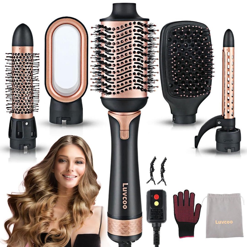 Blow Dryer Brush,5-in-1 Versatile Ceramic Titanium Hair Dryer Brush, One-Step...