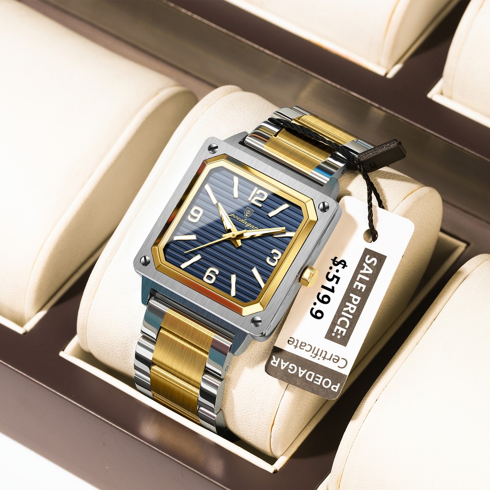 Waterproof Luminous Stainless Steel Quartz Men's Wristwatch for Everyday Wear