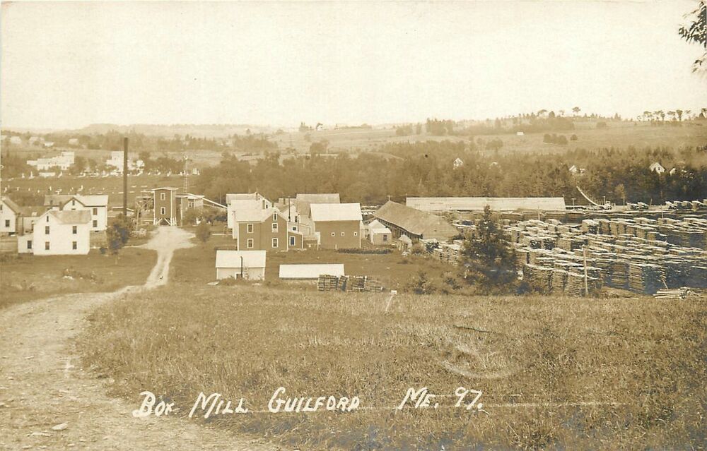 1910 Guilford Maine Box Mill occupation #97 RPPC Postcard 25-2340