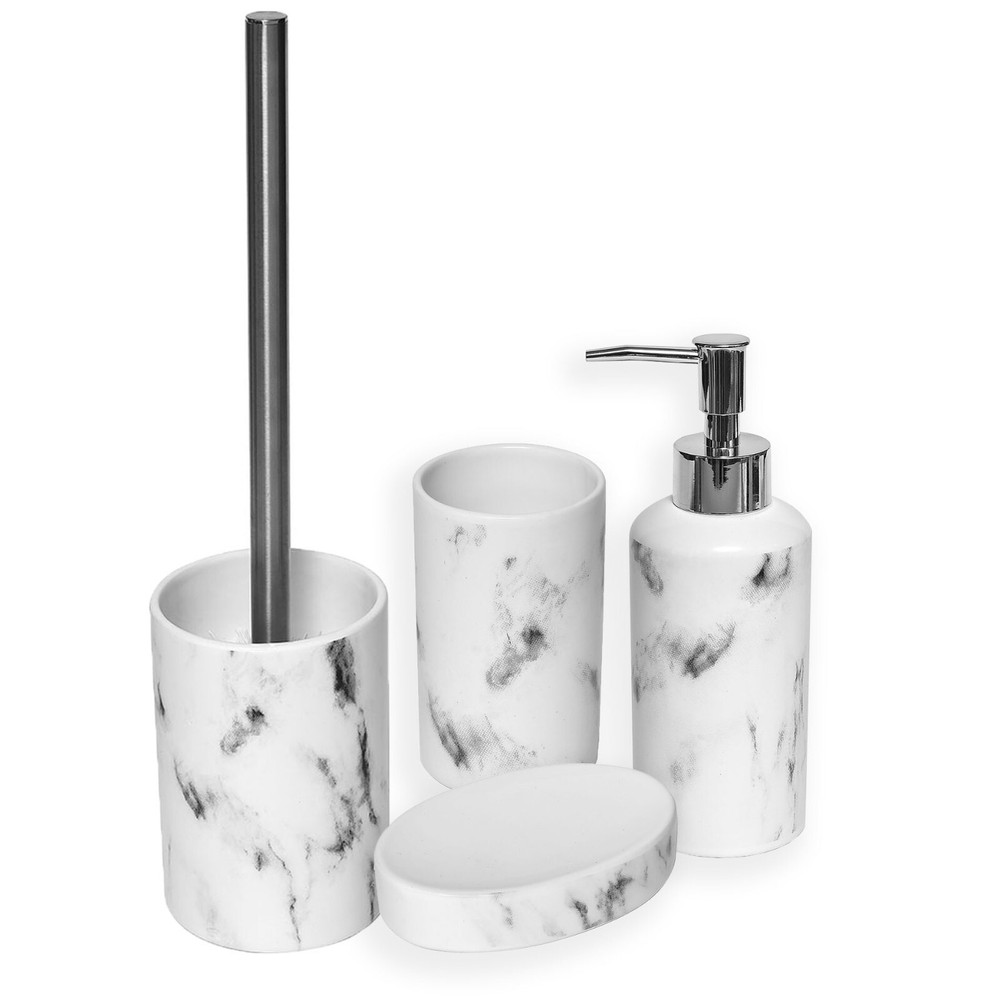 Marble Bath Set Accessories Tumbler lotion soap dispenser soap dish Toilet Brush