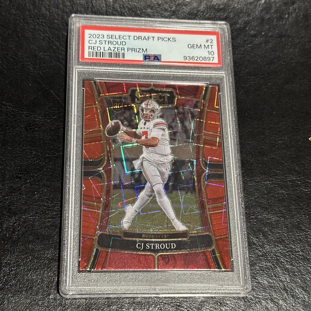 2023 Select Prizm CJ Stroud Red Lazer PSA 10 Ohio State Buckeyes Rookie Card