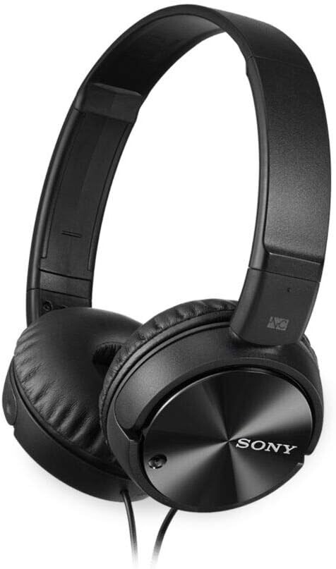 Sony MDR-ZX110NC On-Ear Headphones Black Wired Noise Canceling Foldable Headband