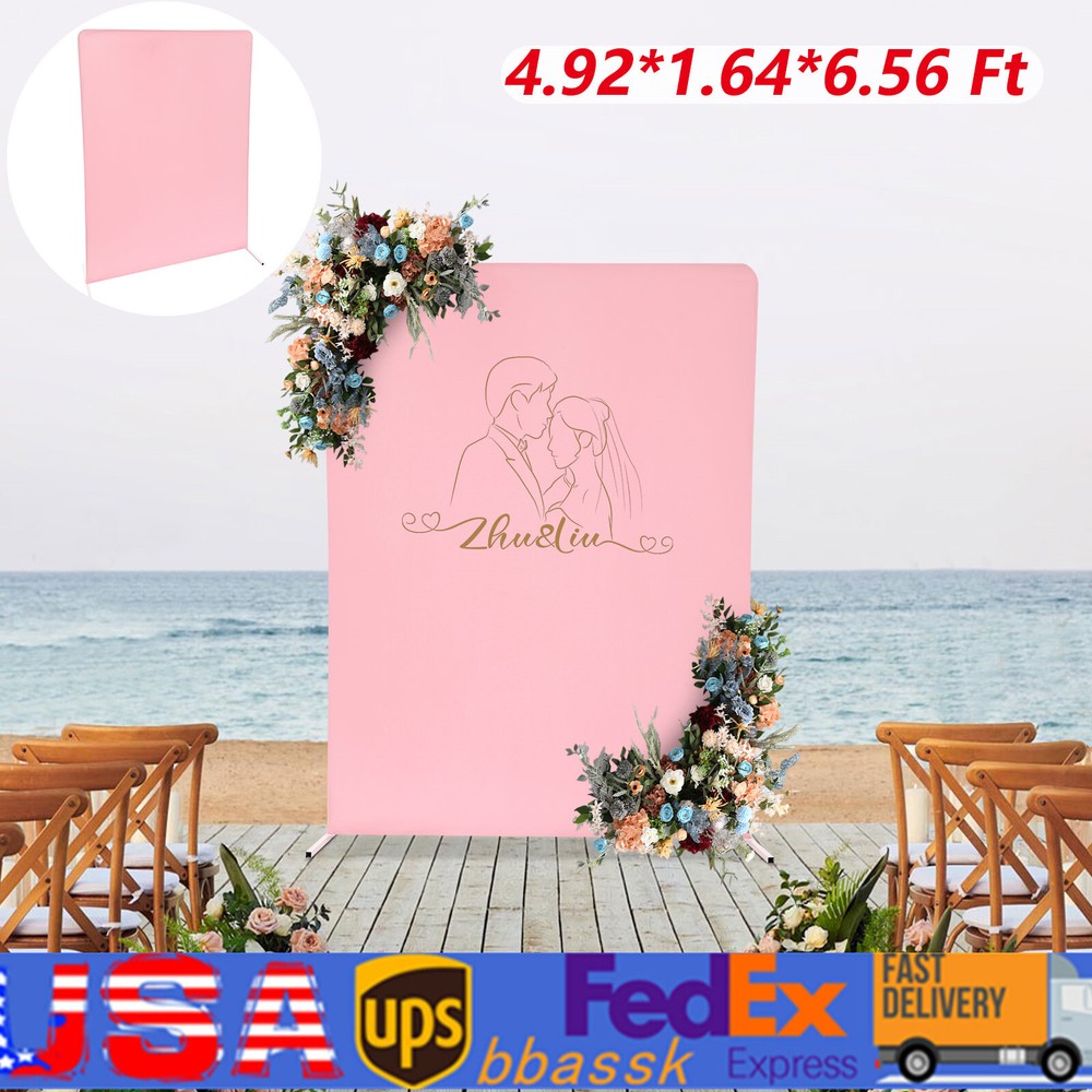 1.5x2m White Pink Frame Wedding Backdrop Stand for Ceremony Decorations