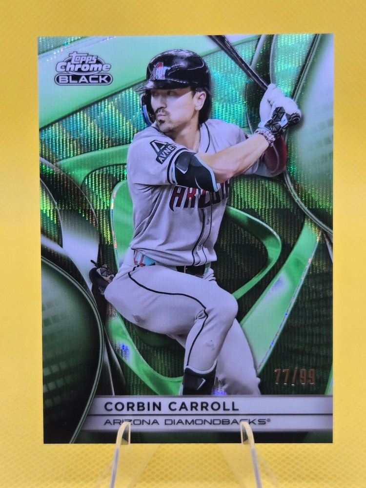 2025 Topps Chrome Black Corbin Carroll 77/99 Green Refractor #92