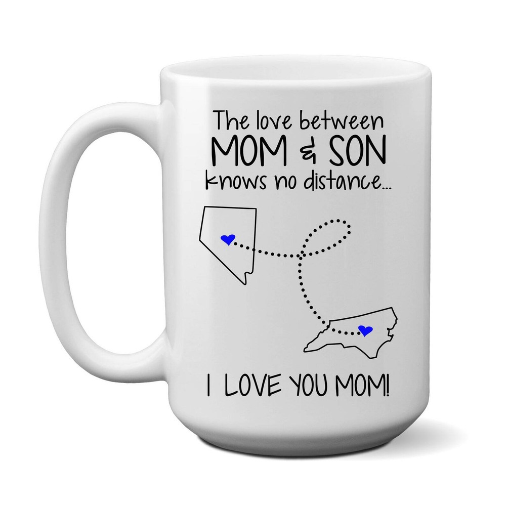 Mom Son State To State Coffee Mug Moving Away Gift The Love Between Mom And Son