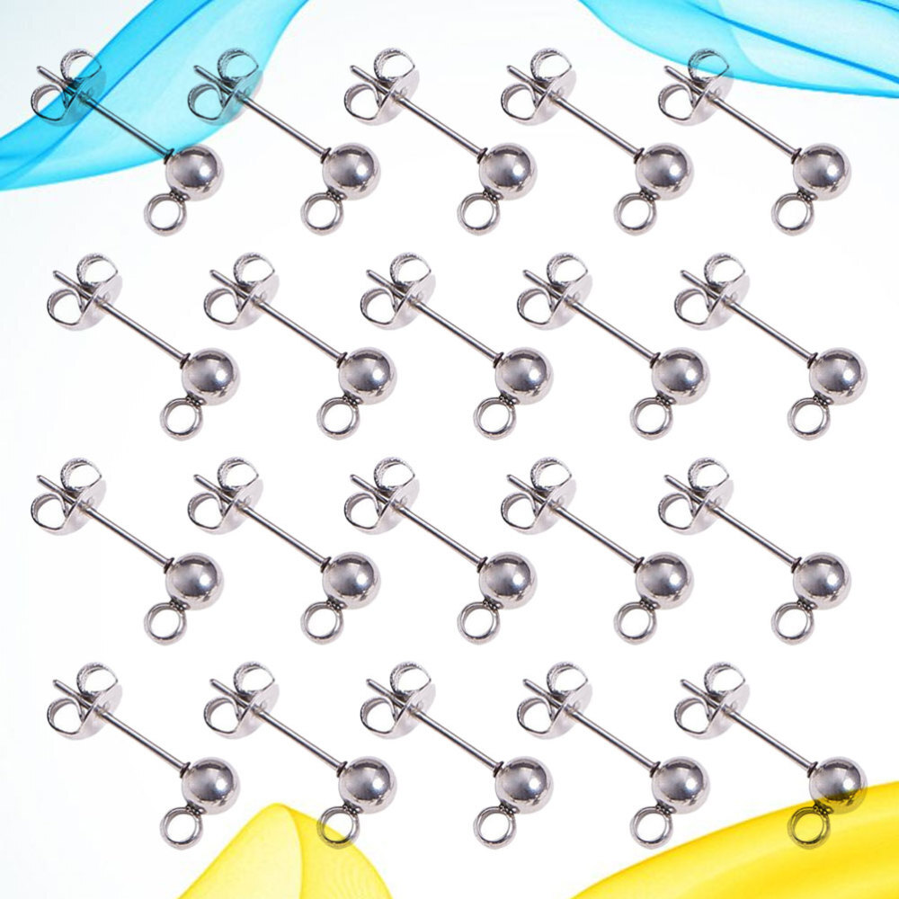 100-Piece Earring Stud Making Kit with Hoops for DIY Jewelry Crafting