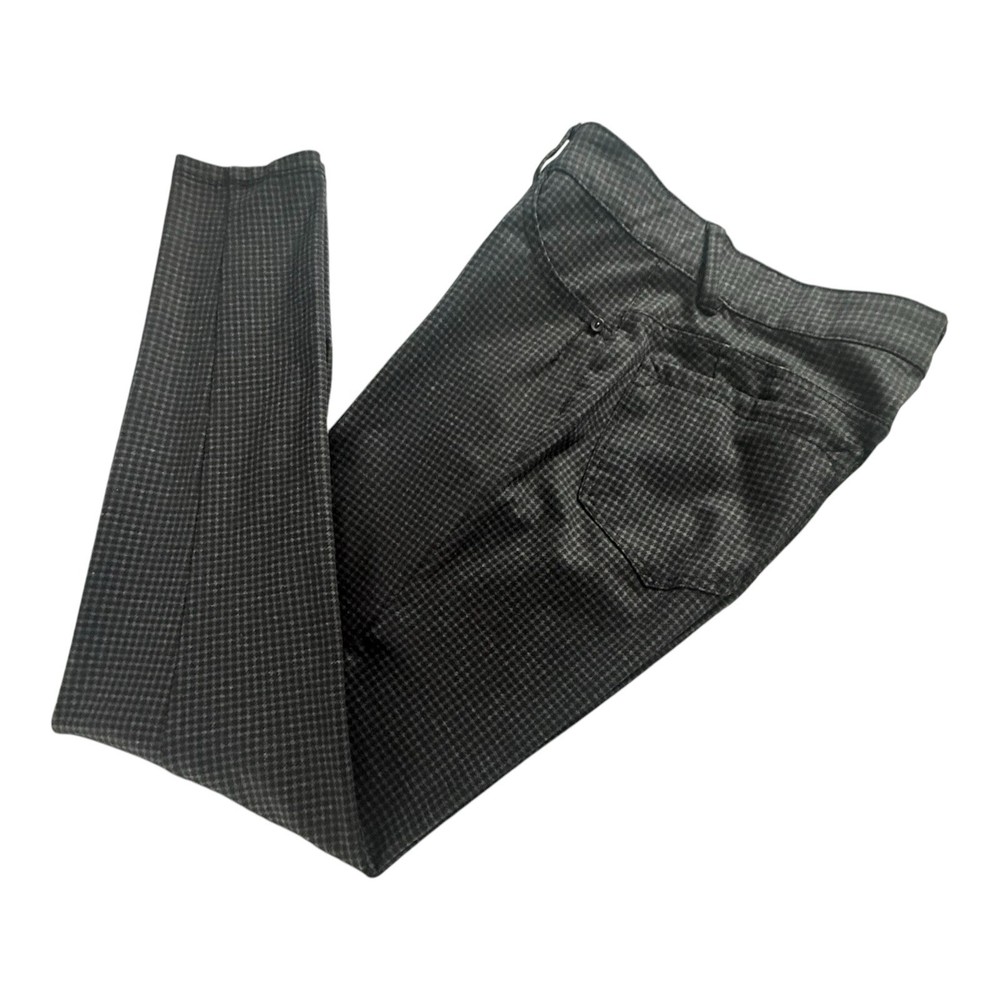 Democracy Ab technology Pants Womens 10 Black Check Mid Stretch Skinny Trouser