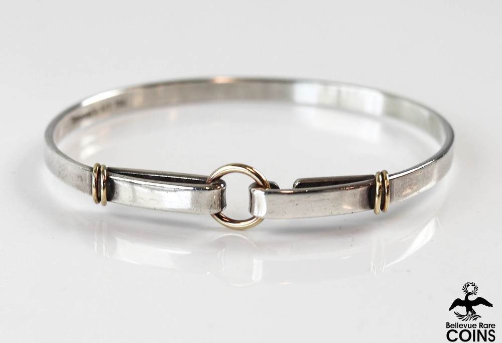 Tiffany & Co. 18k Yellow Gold Sterling Silver Bangle Bracelet