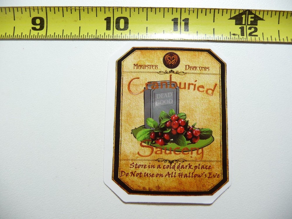 CRANBURIED SAUCERY DECAL STICKER WITCHCRAFT POTION SPELL WITCH GOTH LABEL FUNNY