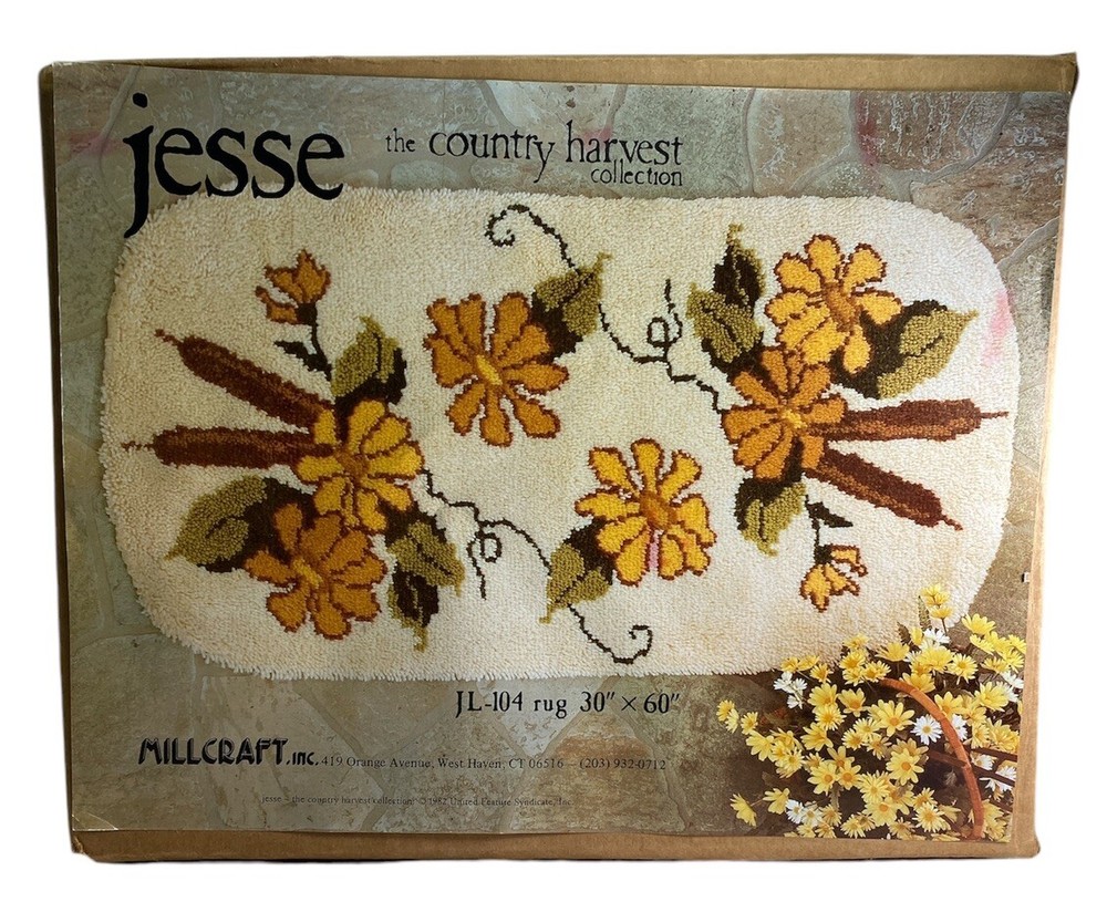 Millcraft Rug Latchhook Kit 30x60 Jesse Country Harvest Collection NIB Vintage
