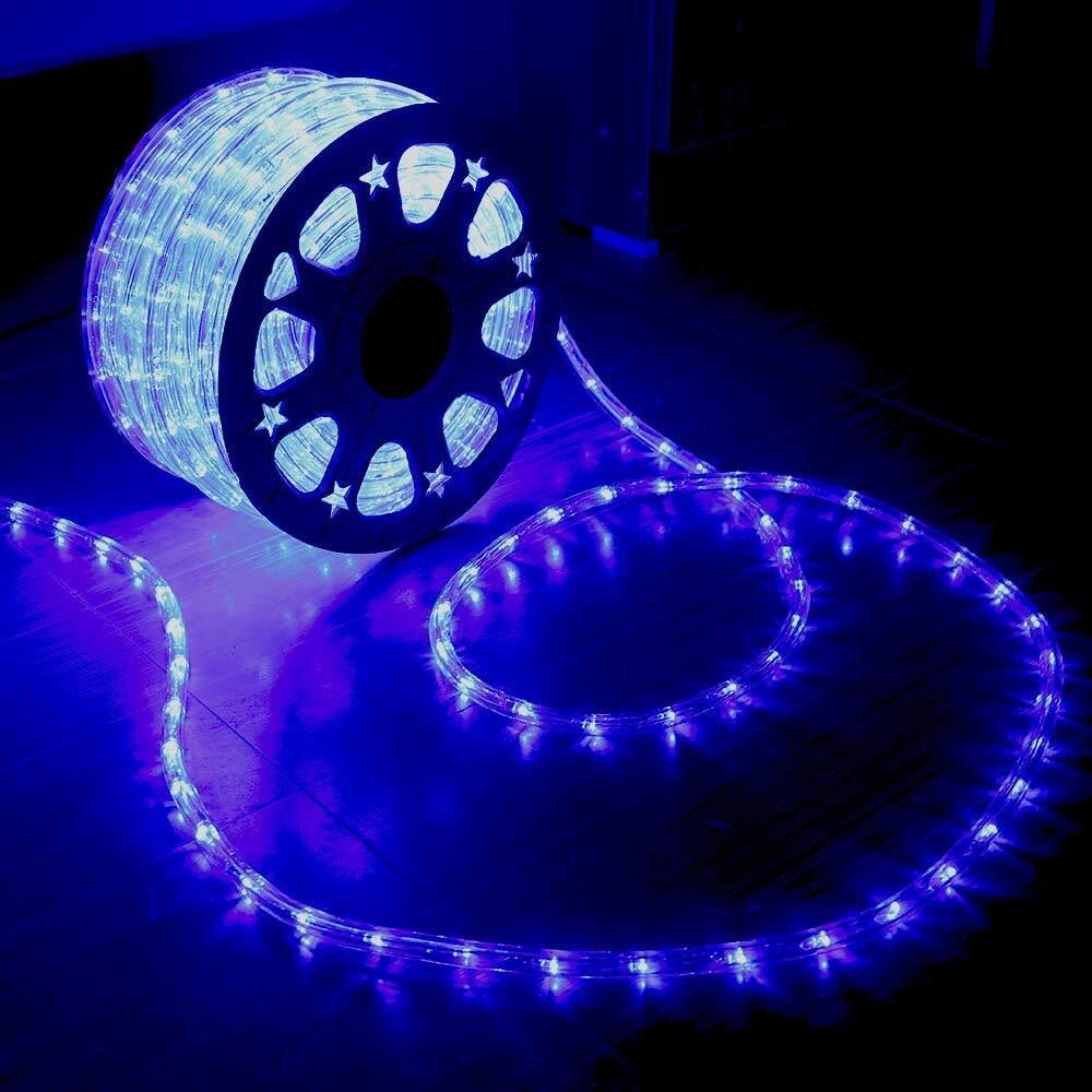 Indoor Outdoor Rope Lights110V 100Ft Blue Connectable Led Rope Lights Waterproo