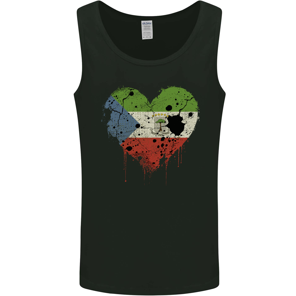 Love Flag Equatorial Guinea Football Mens Vest Tank Top