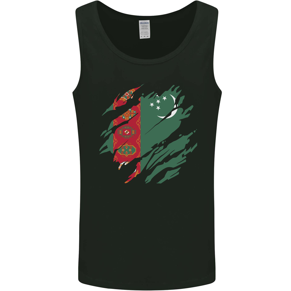 Torn Turkmenistan Flag The Turkmen Day Football Mens Vest Tank Top