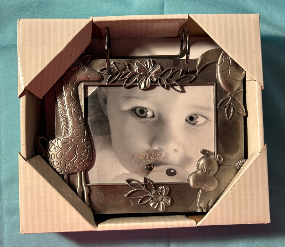 Fetco 6x4 Home Decor Frame Photo Album Giraffe Hippo Toucan Holds 40 Pics