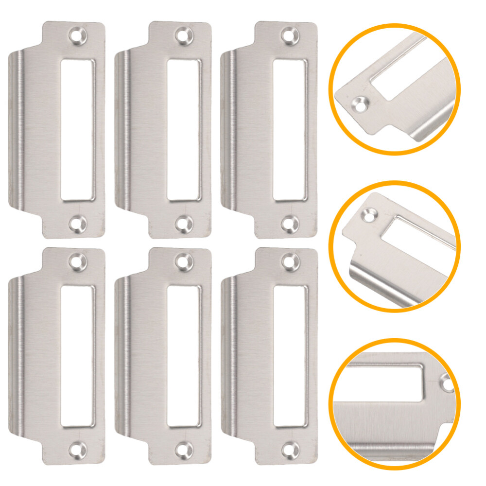 6 Pcs Reinforced Deadbolt Strike Plates for Door Lock Security  