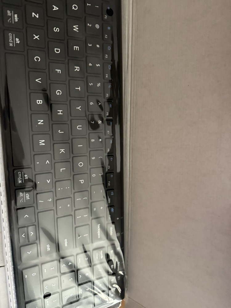 iClever IC-BK10 Ultra Slim Rechargeable Wireless Keyboard for Multiple Devices in Black