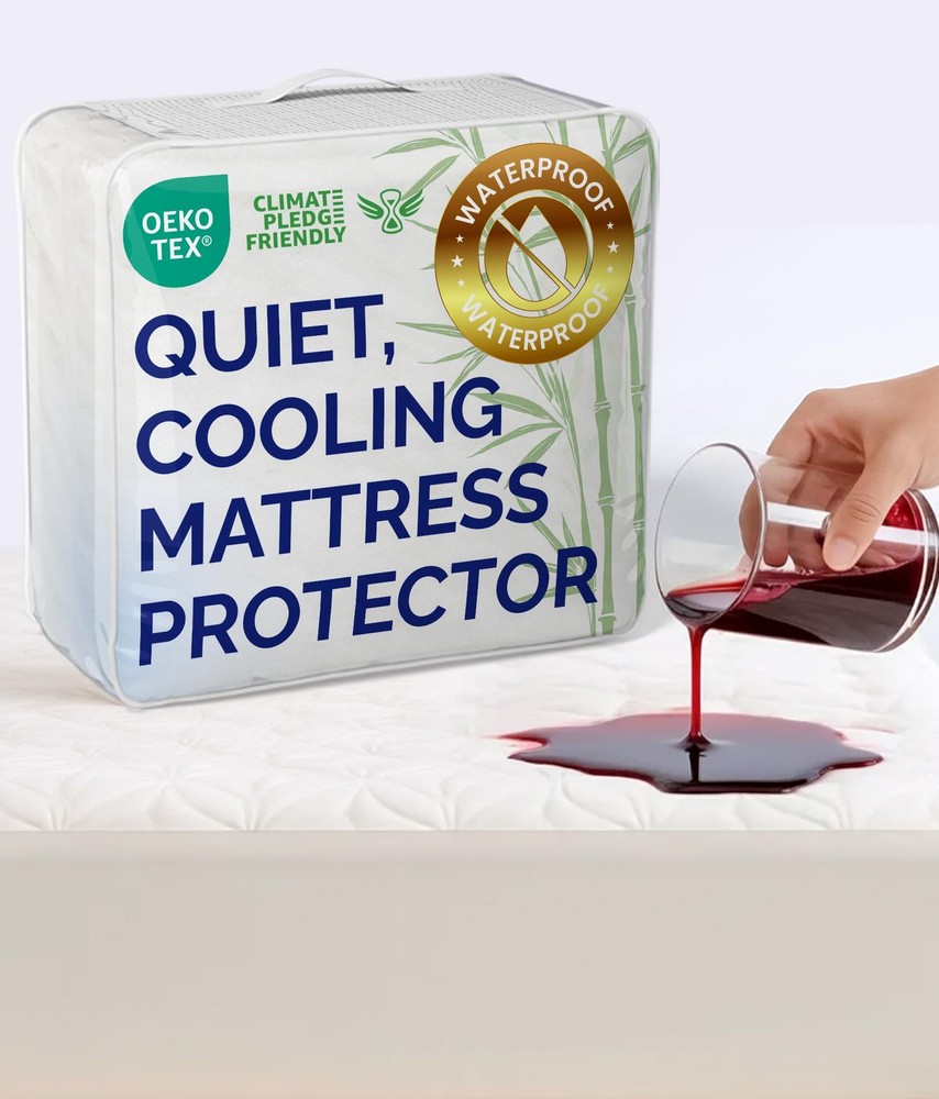 Waterproof Cooling Mattress Protector - Mattress Cover Queen Size - Viscose M...
