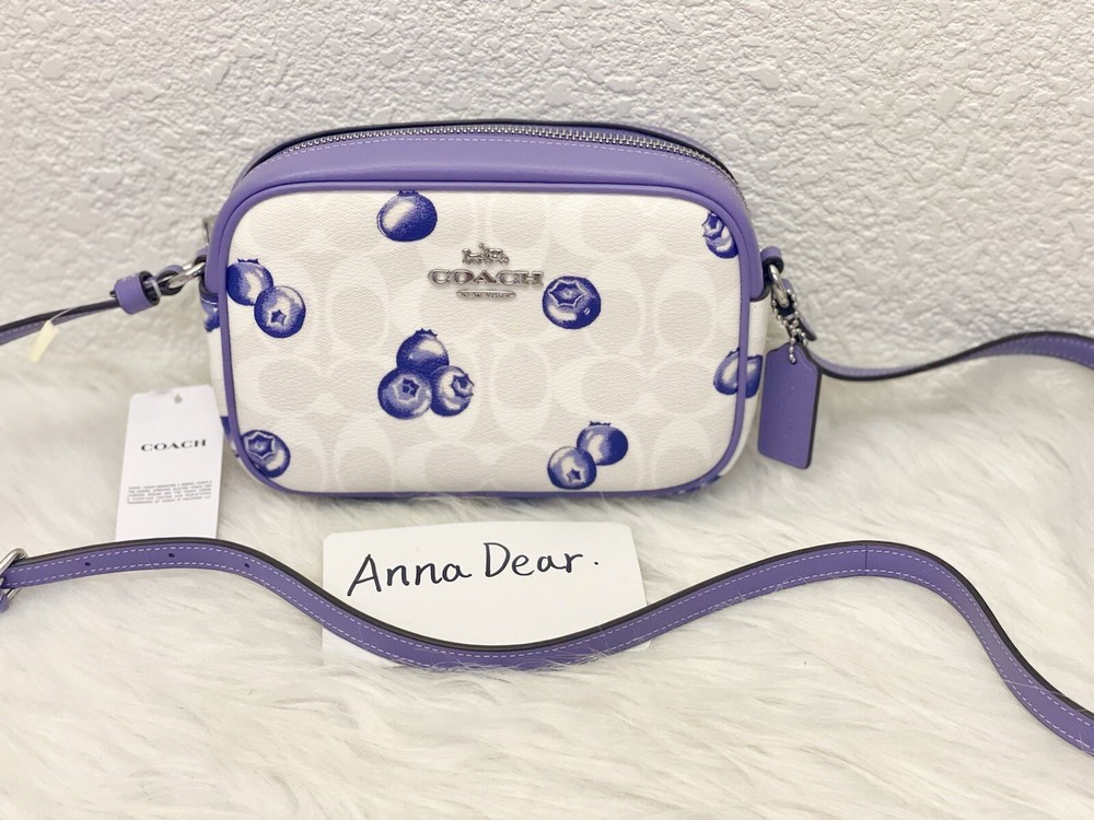Coach CR176 Mini Jamie Camera Crossbody Bag in Blueberry Signature, New With Tags