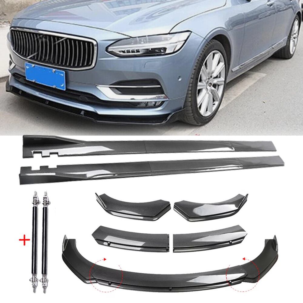 Volvo S40 S70 S80 S90 Carbon Fiber Front Lip Spoiler & Side Skirts