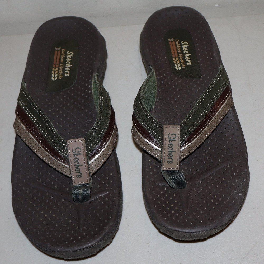 Women's Skechers Brown Outdoor Flip Flops Size 8 Comfort Sandals