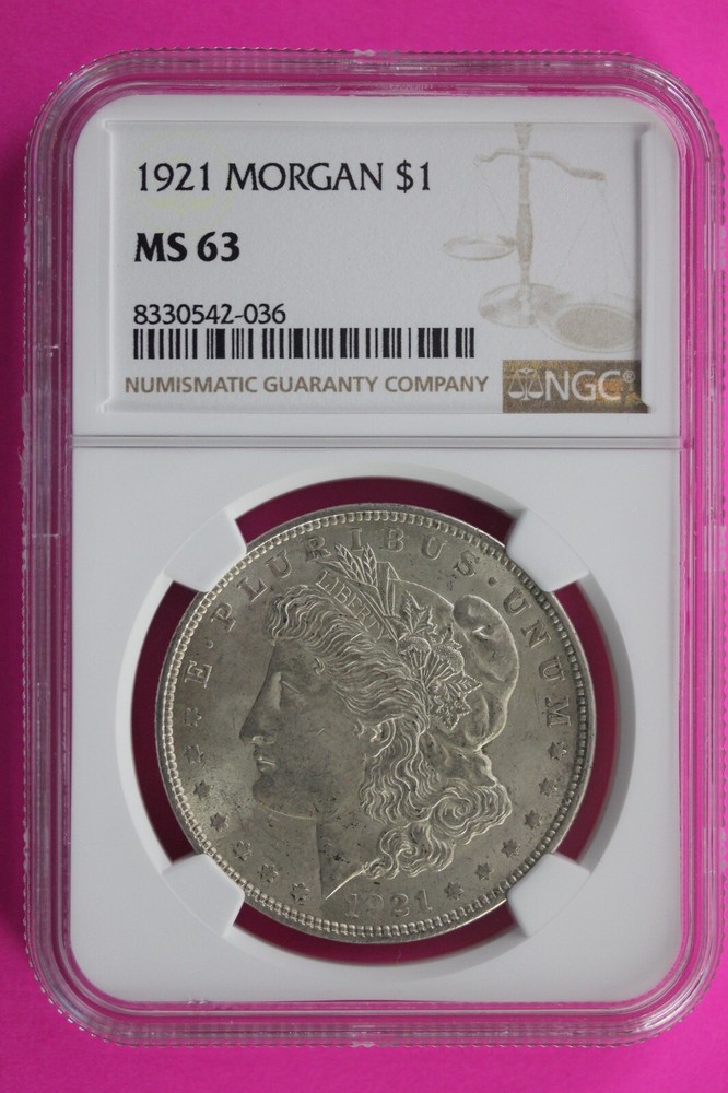 1921 P MS 63 Liberty Morgan Silver Dollar NGC Certified Graded Authentic Slab 82