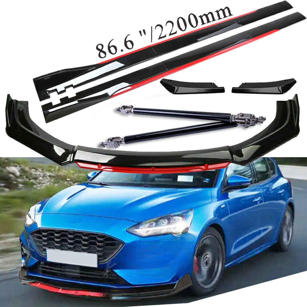 For Ford Focus Fiesta Fusion Front Bumper Lip Spoiler Splitter Side Skirt Body