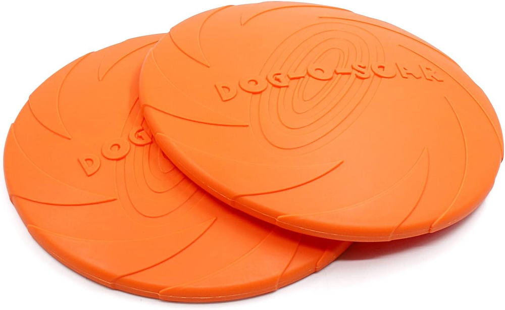 2 Pack Dog Flying Discs 8.7Inches Durable Pet Interactive Toys Soft Rubber for M