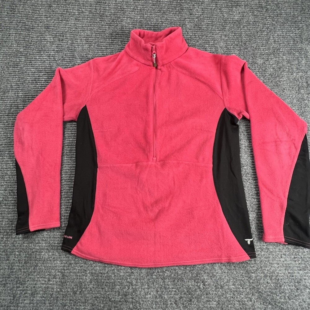 Columbia Womens Titanium Trail Fleece Half  Zip Hicking Jacket Medium Pink/black