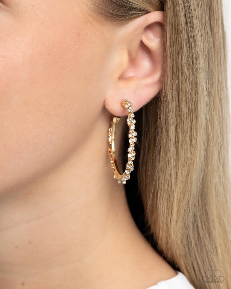 New Paparazzi Jewelry-Divine Decoding Hoop Earring-Gold