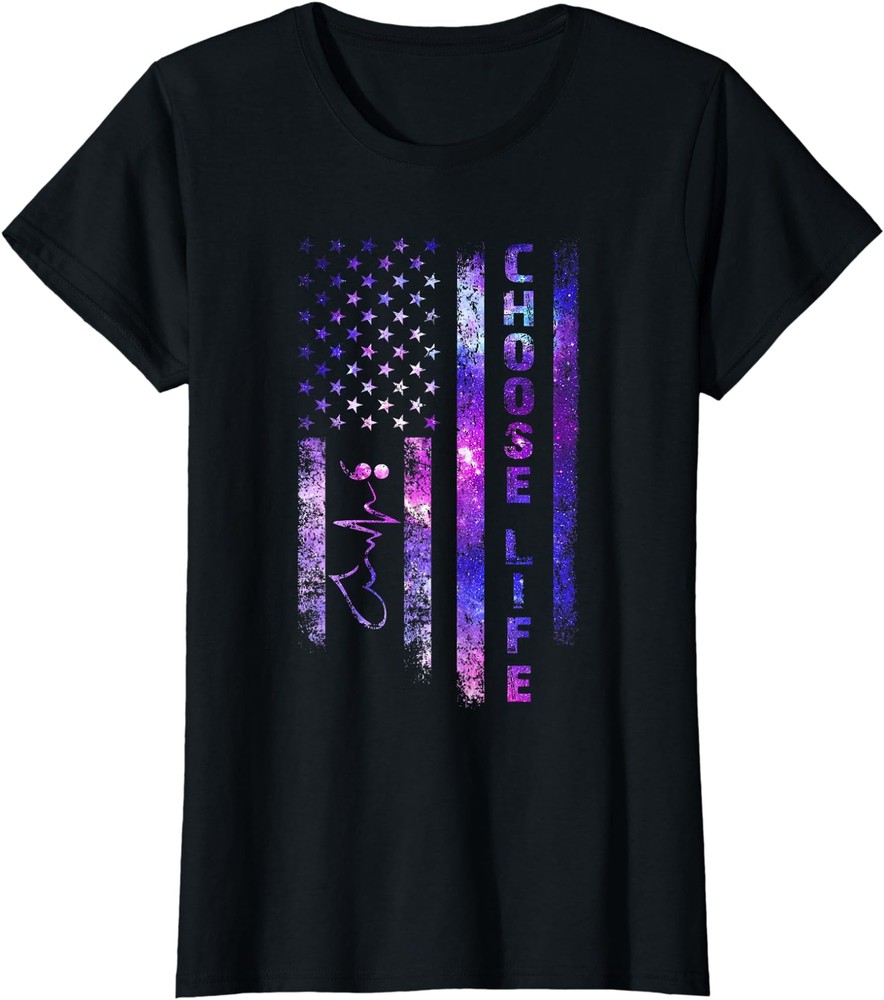 Suicide Prevention Awareness Choose Life Semicolon Ladies' Crewneck T-Shirt