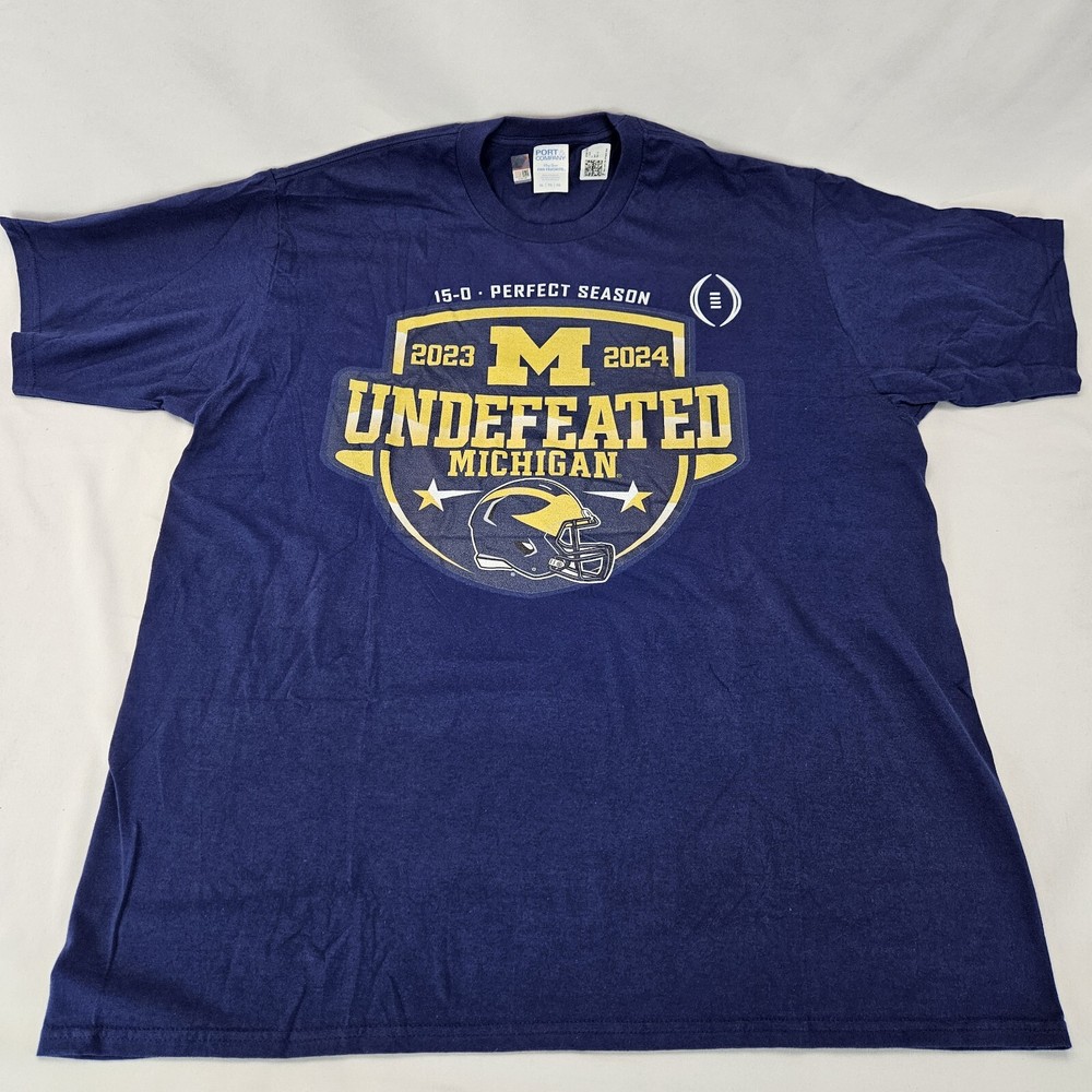 Men Michigan Wolverines 2023 CFP National Champs Perfect Season T-Shirt Sz XL