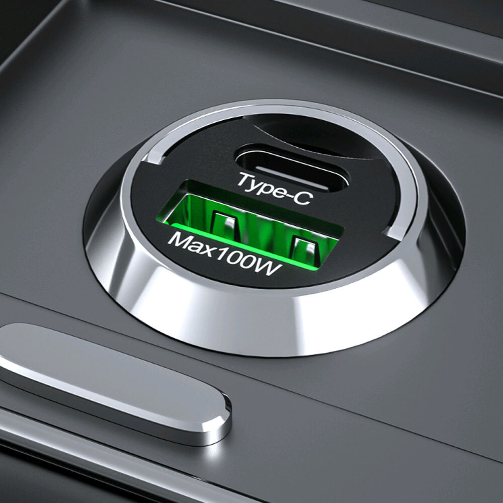 100W USB Phone Charger Type-C Q C3.0 Black Fast Charging Car Interior Accessory