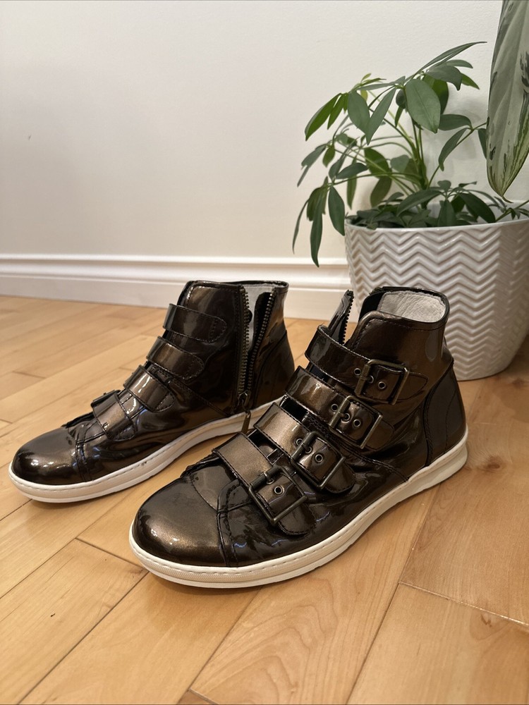 Men's Size 11.5 High Top Sneakers - High-Gloss Brown