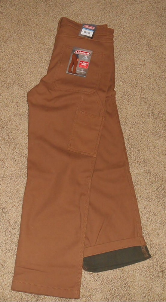 COLEMAN STRETCH FLEECE LINED CARGO PANTS COPPER 38x30