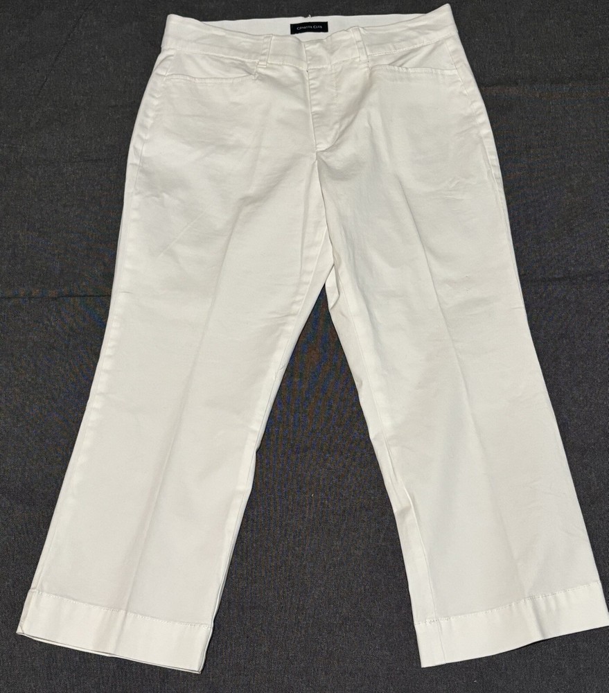Charter Club Women’s 8 White Straight Cropped Trousers