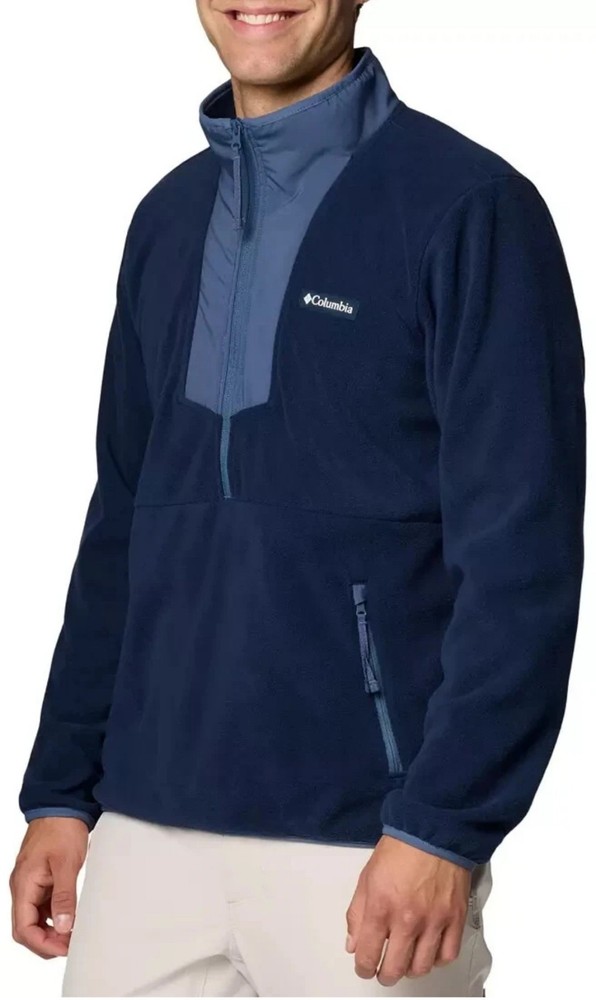 Columbia - Men's Sweatshirt Sequoia Grove Half Zip Fleece Navy/Dark Mtn M XLarge