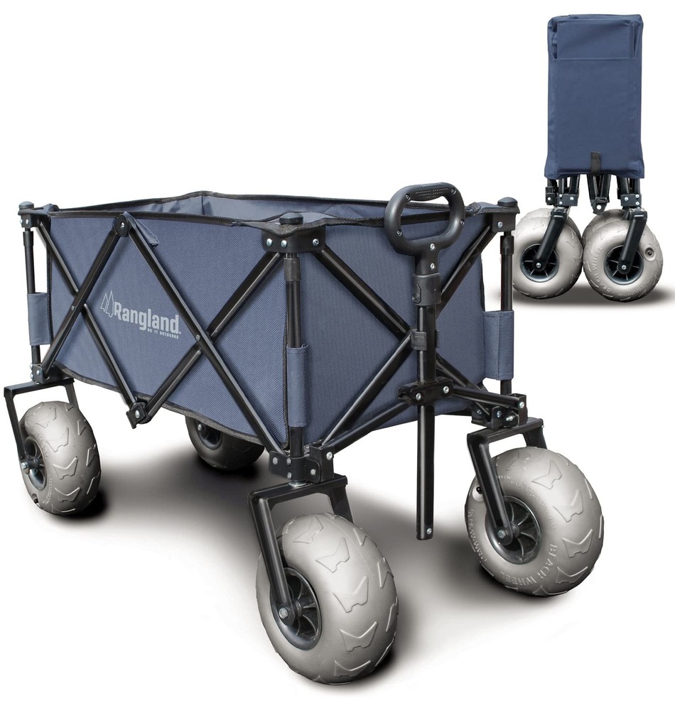 Beach Wagon with Big Wheels for Sand - All Terrain Steel Frame Utility Cart w...