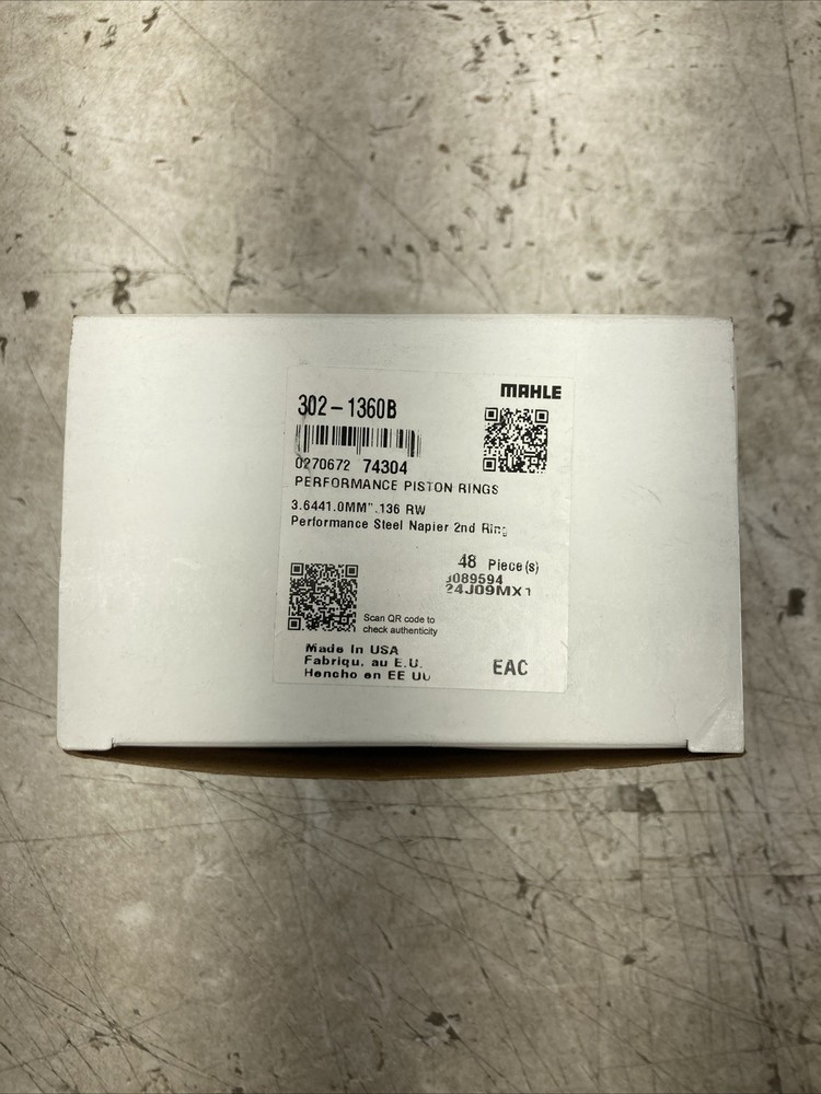 Mahle Performance Piston Rings Set 302-1360B-48 Pieces (New Old Stock)